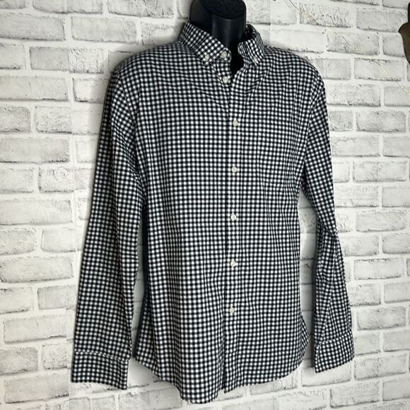 Goodfellow & Co Gingham Blue & White Checkered Plaid Button Down Size Large - Picture 2 of 4